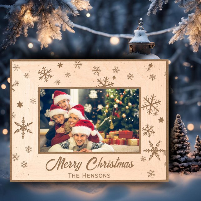 Cadres Gravés Modern Snowflake Pattern Merry Christmas (Créateur téléchargé)