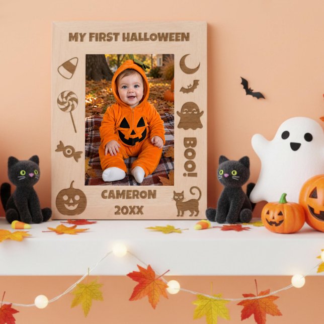 Cadres Gravés Mon Premier Halloween Personnalisé  (Créateur téléchargé)