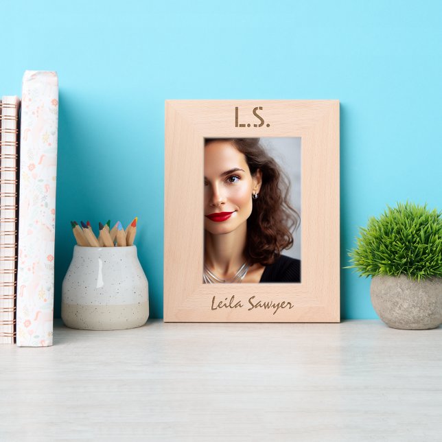 Cadres Gravés Monogramme et nom personnalisés simples et chics (Créateur téléchargé)