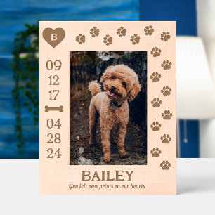 Cadres Gravés Monogrammes Empreintes de pattes sur notre Mémoria