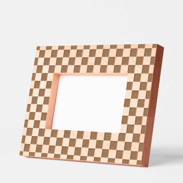Cadres Gravés Motif à damier gravé au laser moderne (Gauche)