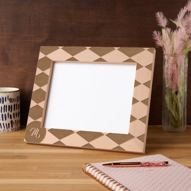 Cadres Gravés Motif diamant blanc et noir (Gauche)