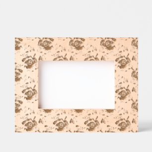 Cadres Gravés motif floral rose orange rose mariage printemps