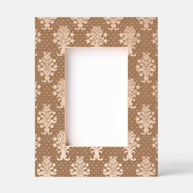 Cadres Gravés Motif Floral Rouge Et Or (Recto)