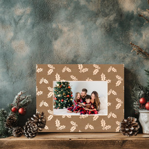 Cadres Gravés Noël Holly Wooden
