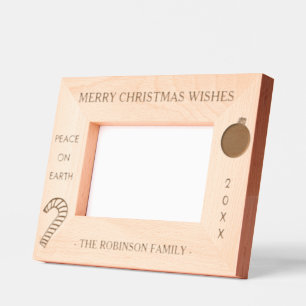Cadres Gravés Noël Souhaite la paix Nom 6 x 4, 7 x 5 Photo
