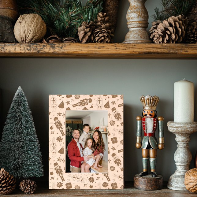 Cadres Gravés Noisette de Noël en bois (Retro Nutcracker christmas Wooden Etched Frame )
