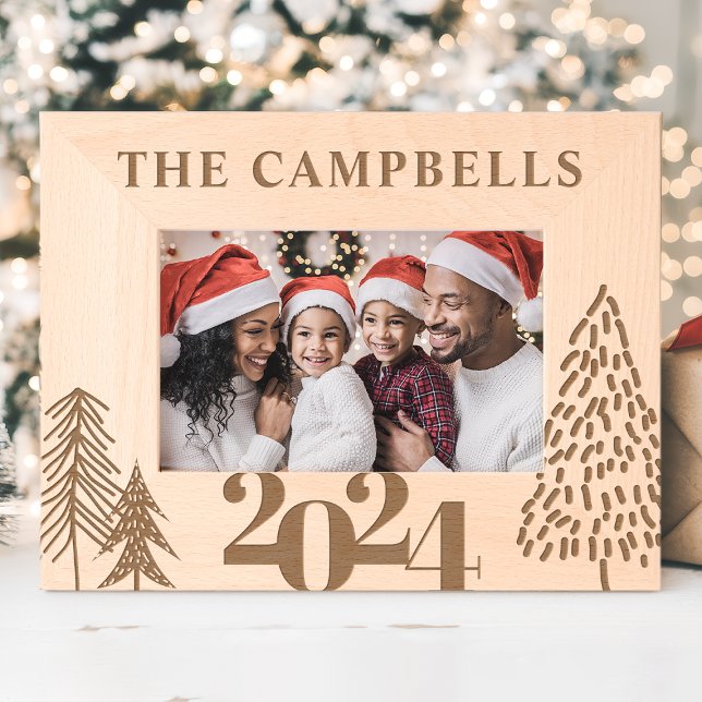 Cadres Gravés Nom de famille d'arbre de Noël Objet de souvenir d (Créateur téléchargé)