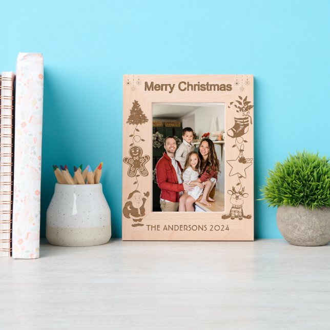 Cadres Gravés Nom de famille personnalisé Joyeux Noël (Créateur téléchargé)