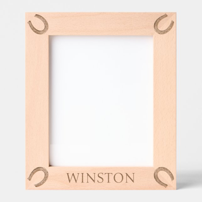 Cadres Gravés Nom du cheval personnalisé Horseshoe équestre (Recto)