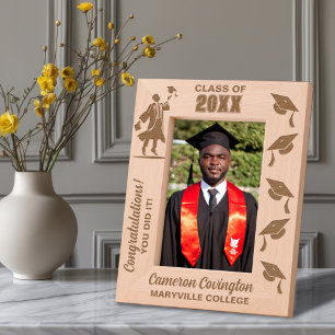 Cadres Gravés Nom du diplôme personnalisé, école/collège, année