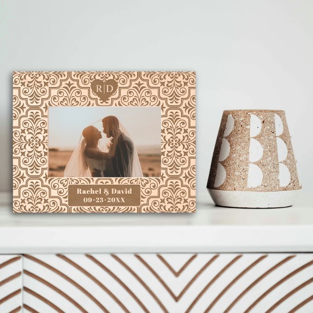 Cadres Gravés Nom du modèle Damask monogramme et mariage cardiaq (Créateur téléchargé)