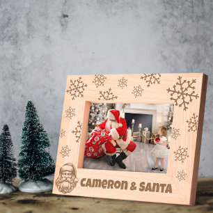 Cadres Gravés Nom personnalisé du flocon de neige du Père Noël