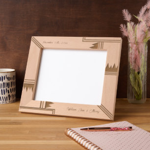 Cadres Gravés Nom personnalisé géométrique élégant Laser en bois