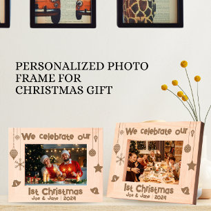 Cadres Gravés Notre 1ère célébration de Noël Cadeaux personnalis