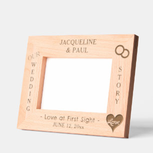 Cadres Gravés Notre histoire Mariage Coeur Noms 6 x 4, 7 x 5 Pho