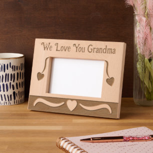 Cadres Gravés Nous t'aimons Grand-mère cœurs d'amour