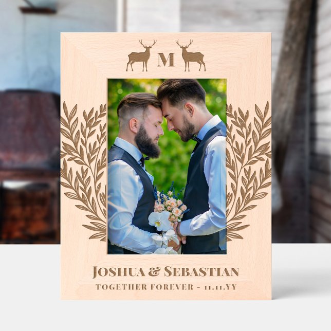 Cadres Gravés Paire de Bucks Green Maris LGBT Monogramme (Créateur téléchargé)