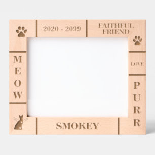 Cadres Gravés Paysage 10x8 Animal Memorial Angel Nom du chat Ann