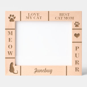 Cadres Gravés Paysage 10x8 MEILLEUR Cat MOM Nom personnalisé