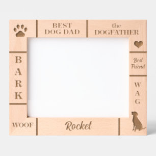 Cadres Gravés Paysage 10x8 MEILLEUR chien DAD Jamais Nom personn