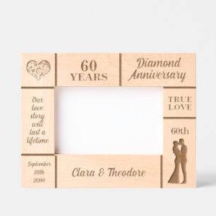 Cadres Gravés Paysage 6x4 60e anniversaire de Mariage d'or