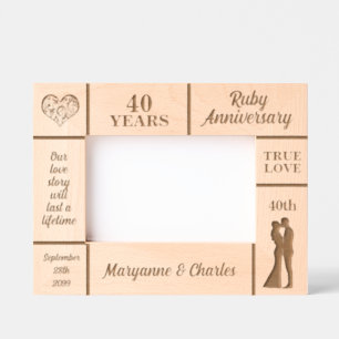 Cadres Gravés Paysage 6x4 Ruby 40e anniversaire de Mariage