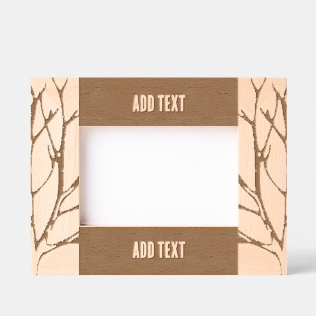 Cadres Gravés Paysage personnalisé 6" x 4", FrameStyle : naturel (Recto)