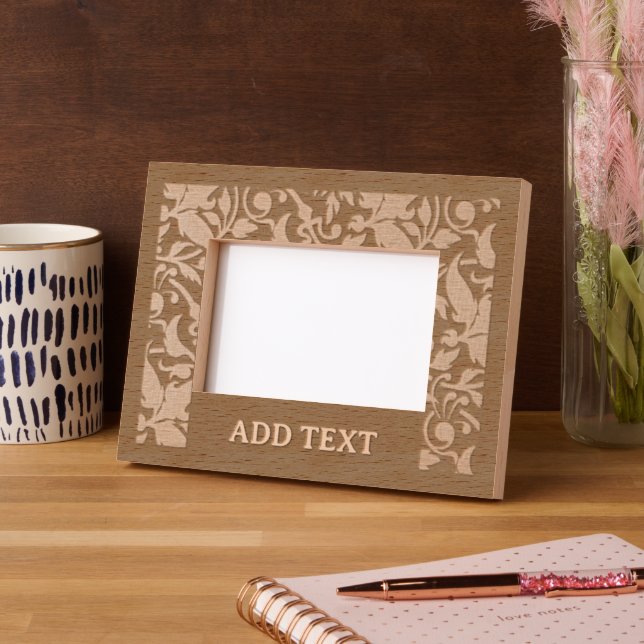 Cadres Gravés Paysage personnalisé 6" x 4", FrameStyle : naturel (Gauche)