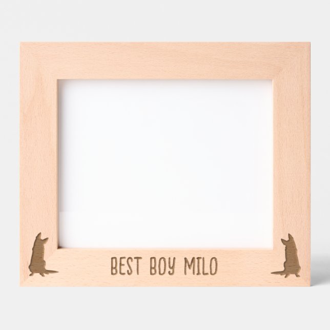 Cadres Gravés Personalisé Berger Allemand Silhouette gravée P (Recto)