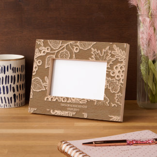Cadres Gravés Personalized Fall Leaf Patterned