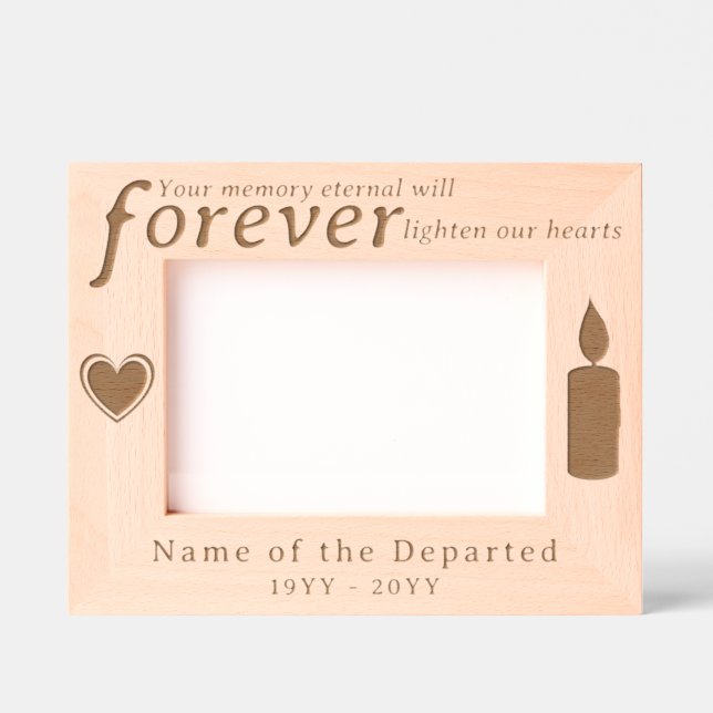 Cadres Gravés Personalized Memorial Remembrance Hearts, Candle (Recto)