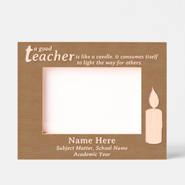 Cadres Gravés Personalized Teacher Candle Gift, Light on Dark (Recto)