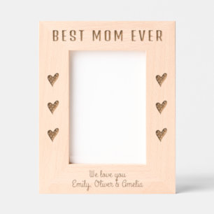 Cadres Gravés Personnalisé Best Mom Hearts Keepsaké