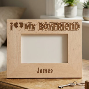 Cadres Gravés Personnalisé J'aime mon petit ami – Ajouter une ph