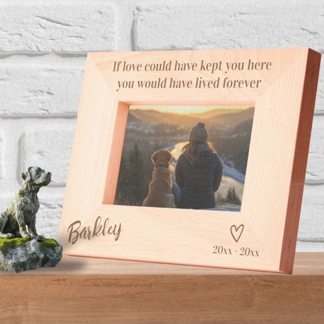 Cadres Gravés Personnalisé Si L'Amour Aurait Pu Vous Garder Ici (Personalized If Love Could Have Kept You Here Etched Frames by Ricaso.  Pet memorial photo frames)