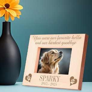 Cadres Gravés Pet Chien Chat Paws Memorial Bonjour favori
