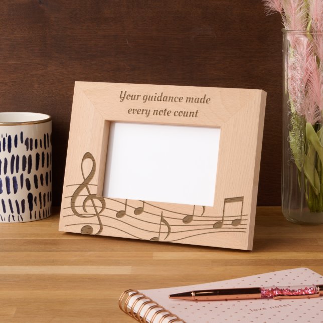 Cadres Gravés Photo en bois sur mesure en Merci