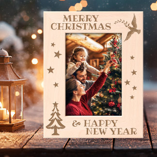 Cadres Gravés Photo moderne Joyeux Noël Elégante