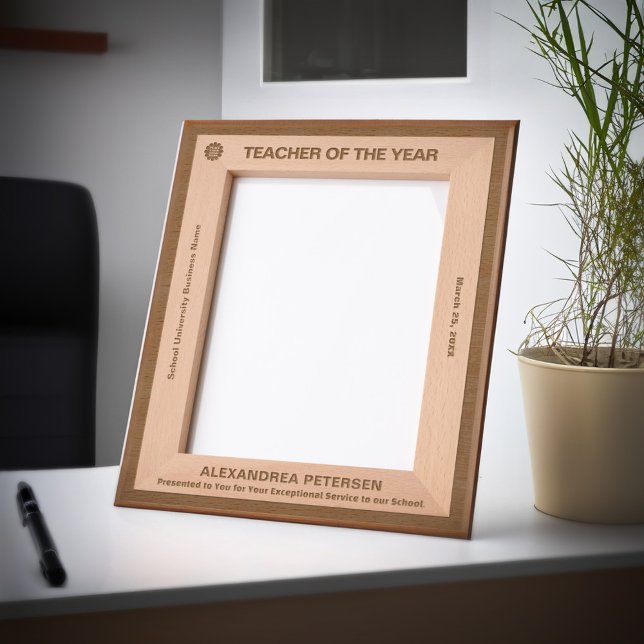 Cadres Gravés Professeur de l'année Prix de reconnaissance Woode (Teacher of the Year Recognition Awards Wooden Etched Frames wonderful for those deserve. )