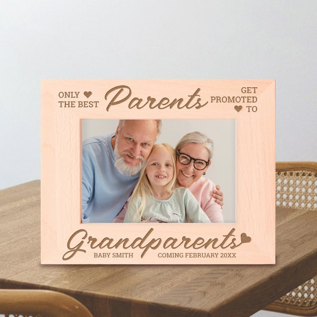 Cadres Gravés Promoté pour grand-parents Faire-part bébé personn (Créateur téléchargé)