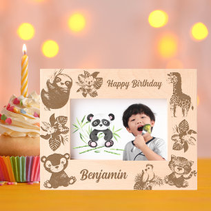 Cadres Gravés Safari tropical Jungle Animaux Anniversaires de en
