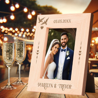 Cadres Gravés Simple Elegant Inséparable photo Mariage