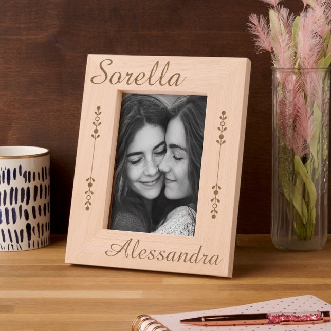 Cadres Gravés Sorella - Italian Sister - Personalized (Sorella Personalized Frame for Italian Sister)