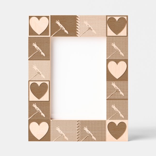 Cadres Gravés Style Vintage élégant Motifs de Coeurs et Fleurs (Recto)