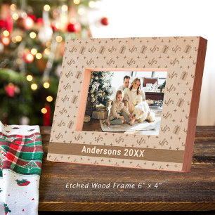 Cadres Gravés Sucres de canne et présentateurs de Noël Nom du Mo