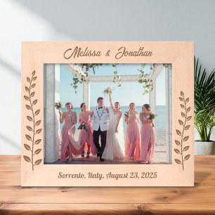 Cadres Gravés Tall Wreath Branch Couple Mariage Anniversaire 10x