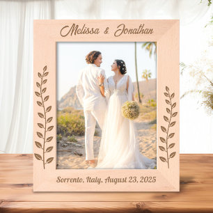 Cadres Gravés Tall Wreath Branch Couple Mariage Anniversaire 8x1