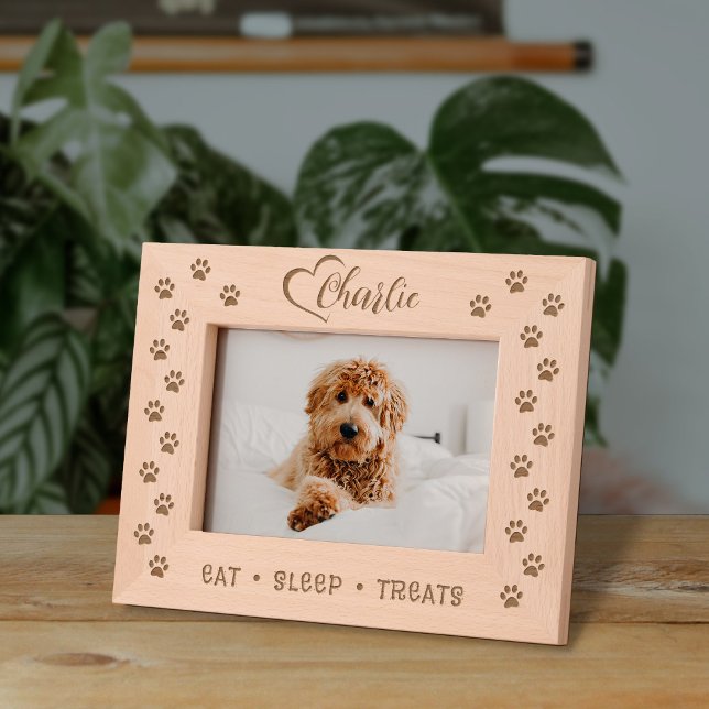Cadres Gravés Texte de nom personnalisé Patte de chien chat mign (Créateur téléchargé)