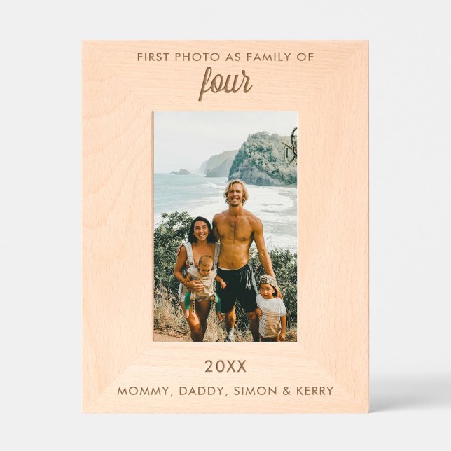 Cadres Gravés Texte personnalisé gravé photo de la première fami (Personalized Text Engraved First Family Photo)